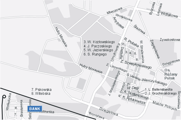 Mapa ( Plan ) Poznania. Warstwa Bankowa Pozna. Poznan - Wielkopolska.  
  
   Warstwa bankowa prezentuje wybrane lokalizacje poznaskich bankw w postaci umieszczonego znaku graficznego BANK. Po najechaniu kursorem myszy na znak graficzny pojawia si nazwa i adres lokalizowanego banku (IE), a po klikniciu w niektre loga otwiera dodatkowe okienko z opisem banku i danymi teleadresowymi. Mapa wykonana jest w skali 1:10 000 - warstwa bankowa.

Pozna - warstwa bankowa ( BANK ) Internetowego Planu Poznania serwisu Cyber Wielkopolska.