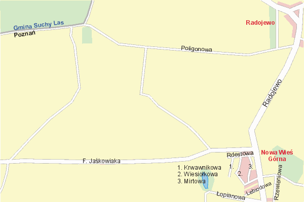 Mapa ( Plan ) Poznania. Warstwa gwna. Poznan - Wielkopolska.    
   Warstwa gwna prezentuje ukad ulic Poznania, oraz okolicznych miejscowoci. Zaznaczono: gwne trasy komunikacyjne, trasy przelotowe Poznania, jeziora, rzeki, trasy kolejowe, tereny zielone, przemysowe i zarysy zabudowa. Mapa wykonana jest w skali 1:10 000 - warstwa podstawowa oraz w wikszych skalach.

Pozna - warstwa gwna Internetowego Planu Poznania serwisu Cyber Wielkopolska.