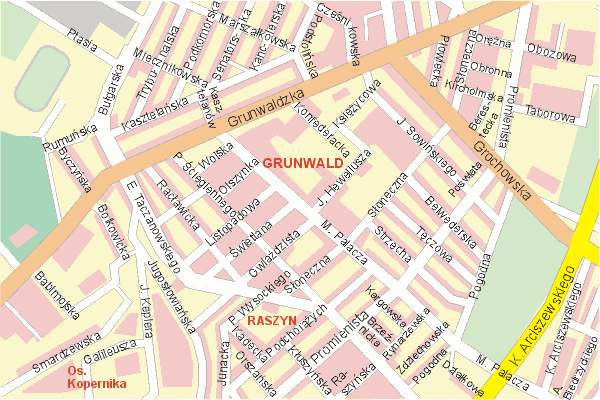 Mapa ( Plan ) Poznania. Warstwa gwna. Poznan - Wielkopolska.    
   Warstwa gwna prezentuje ukad ulic Poznania, oraz okolicznych miejscowoci. Zaznaczono: gwne trasy komunikacyjne, trasy przelotowe Poznania, jeziora, rzeki, trasy kolejowe, tereny zielone, przemysowe i zarysy zabudowa. Mapa wykonana jest w skali 1:10 000 - warstwa podstawowa oraz w wikszych skalach.

Pozna - warstwa gwna Internetowego Planu Poznania serwisu Cyber Wielkopolska.