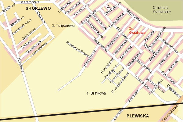 Mapa ( Plan ) Poznania. Warstwa gwna. Poznan - Wielkopolska.    
   Warstwa gwna prezentuje ukad ulic Poznania, oraz okolicznych miejscowoci. Zaznaczono: gwne trasy komunikacyjne, trasy przelotowe Poznania, jeziora, rzeki, trasy kolejowe, tereny zielone, przemysowe i zarysy zabudowa. Mapa wykonana jest w skali 1:10 000 - warstwa podstawowa oraz w wikszych skalach.

Pozna - warstwa gwna Internetowego Planu Poznania serwisu Cyber Wielkopolska.