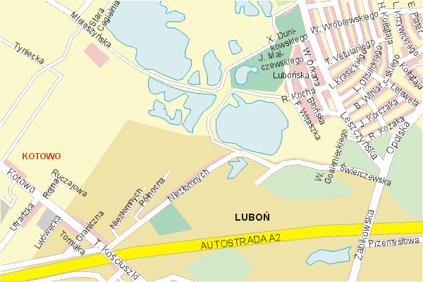 Mapa ( Plan ) Poznania. Warstwa gwna. Poznan - Wielkopolska.    
   Warstwa gwna prezentuje ukad ulic Poznania, oraz okolicznych miejscowoci. Zaznaczono: gwne trasy komunikacyjne, trasy przelotowe Poznania, jeziora, rzeki, trasy kolejowe, tereny zielone, przemysowe i zarysy zabudowa. Mapa wykonana jest w skali 1:10 000 - warstwa podstawowa oraz w wikszych skalach.

Pozna - warstwa gwna Internetowego Planu Poznania serwisu Cyber Wielkopolska.